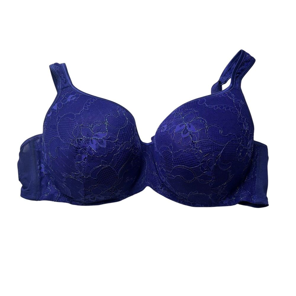 Cacique Blue floral Lace Lined bra 42D